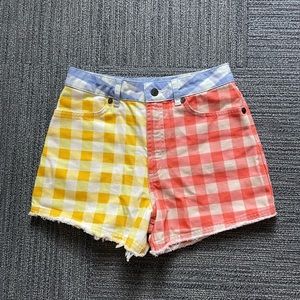 NEW Farm Rio x Anthropologie Gingham Denim Shorts